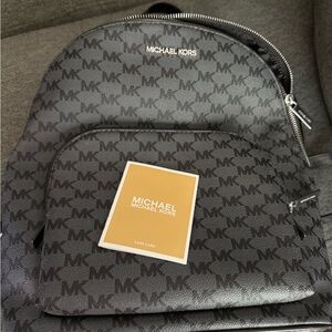 Michael Kors Gray Logo Backpack